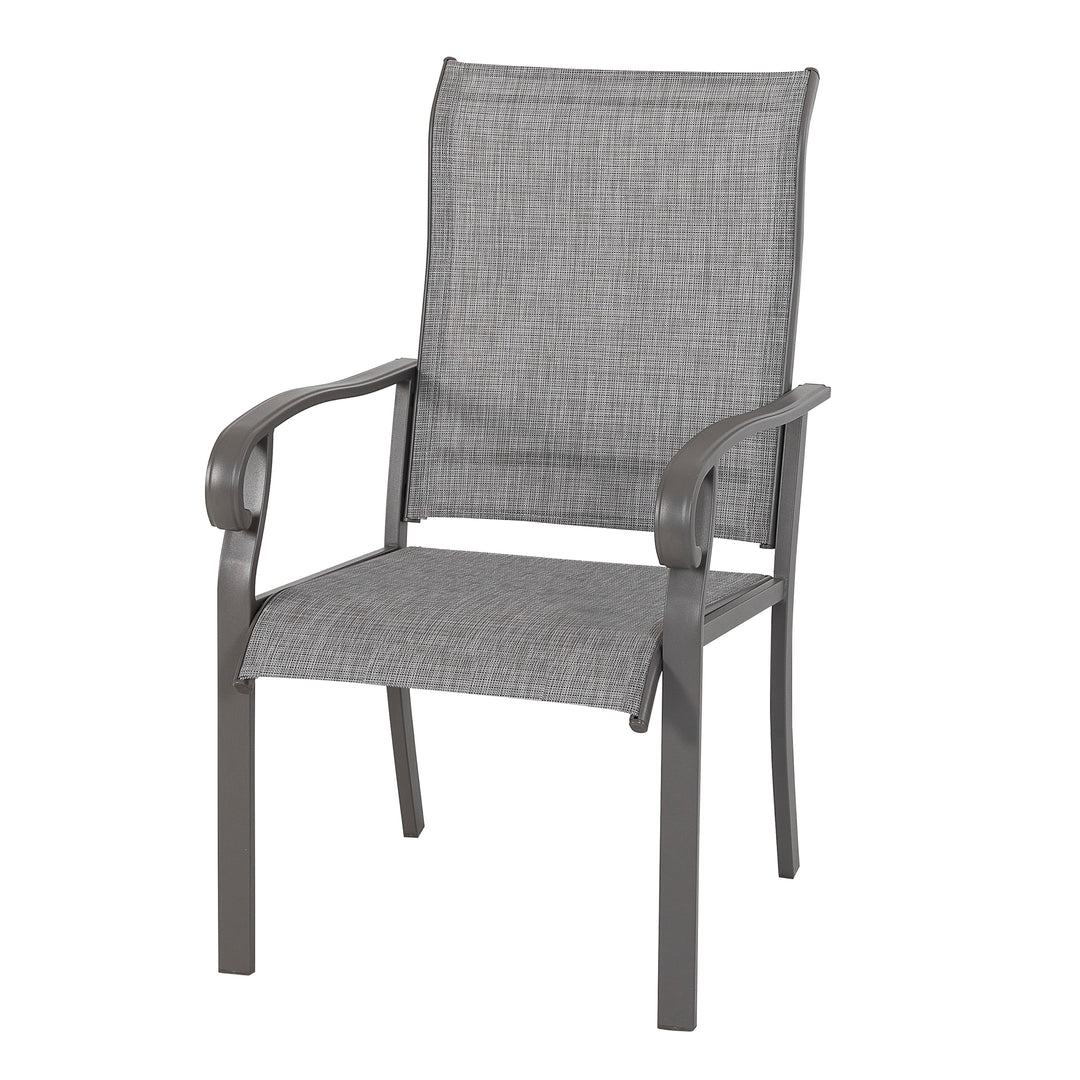 Garten 2 Stühle aus Textilene-Gewebe mit Eisenrahmen