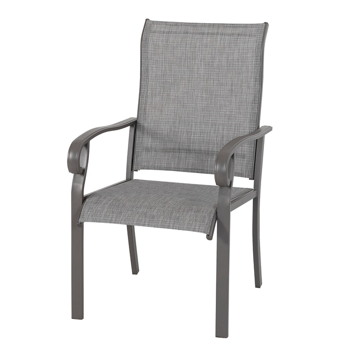 Garten 2 Stühle aus Textilene-Gewebe mit Eisenrahmen