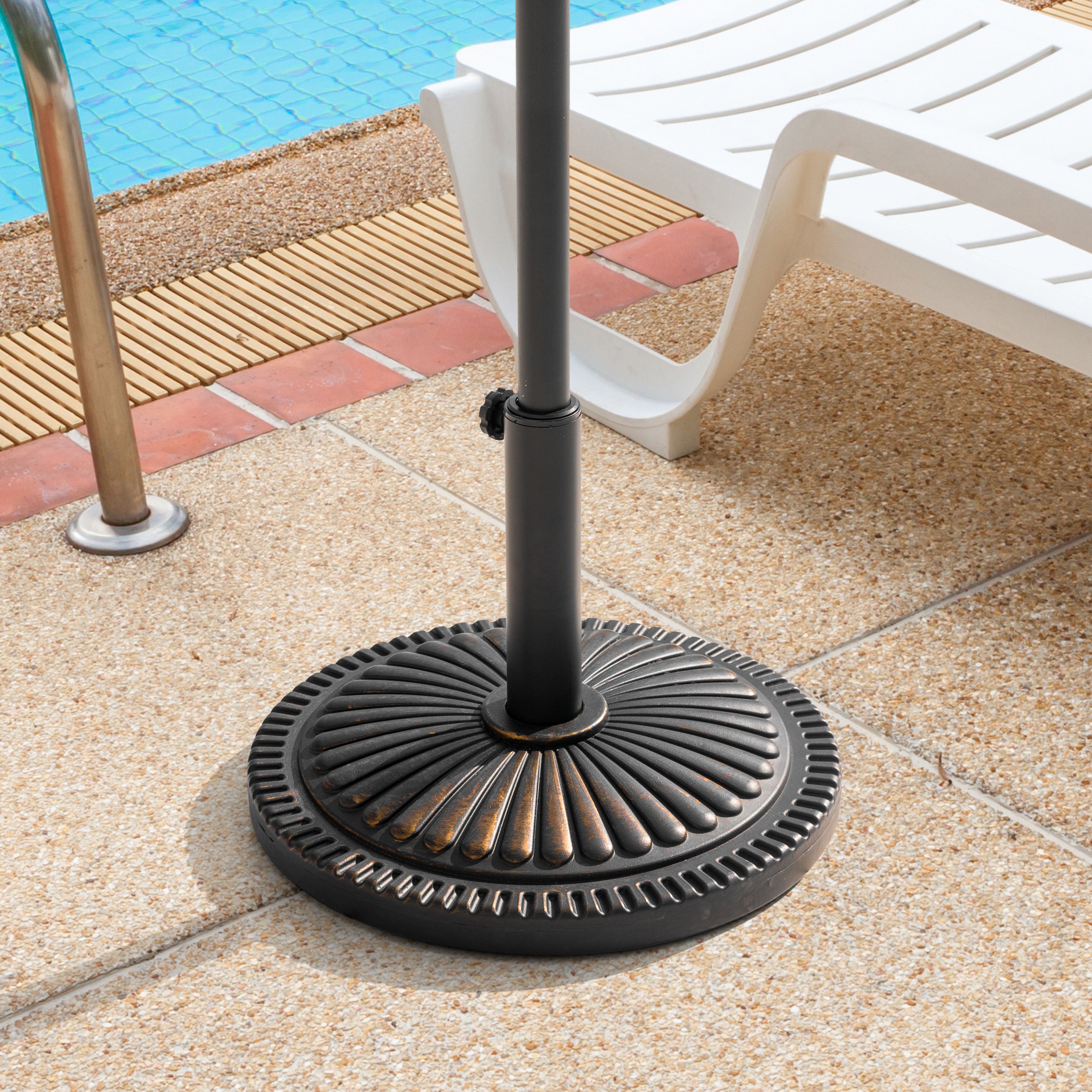 Avestar Runder Sonnenschirmständer 15 kg, aus Polyethylen und Beton