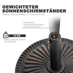 Avestar Runder Sonnenschirmständer 15 kg, aus Polyethylen und Beton