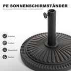 Avestar Runder Sonnenschirmständer 15 kg, aus Polyethylen und Beton