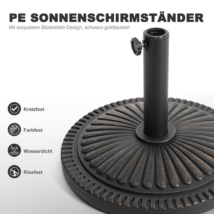 Runder Sonnenschirmständer 15 kg, aus Polyethylen und Beton