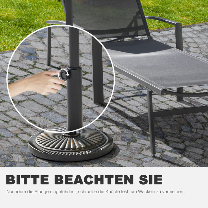 Runder Sonnenschirmständer 15 kg, aus Polyethylen und Beton