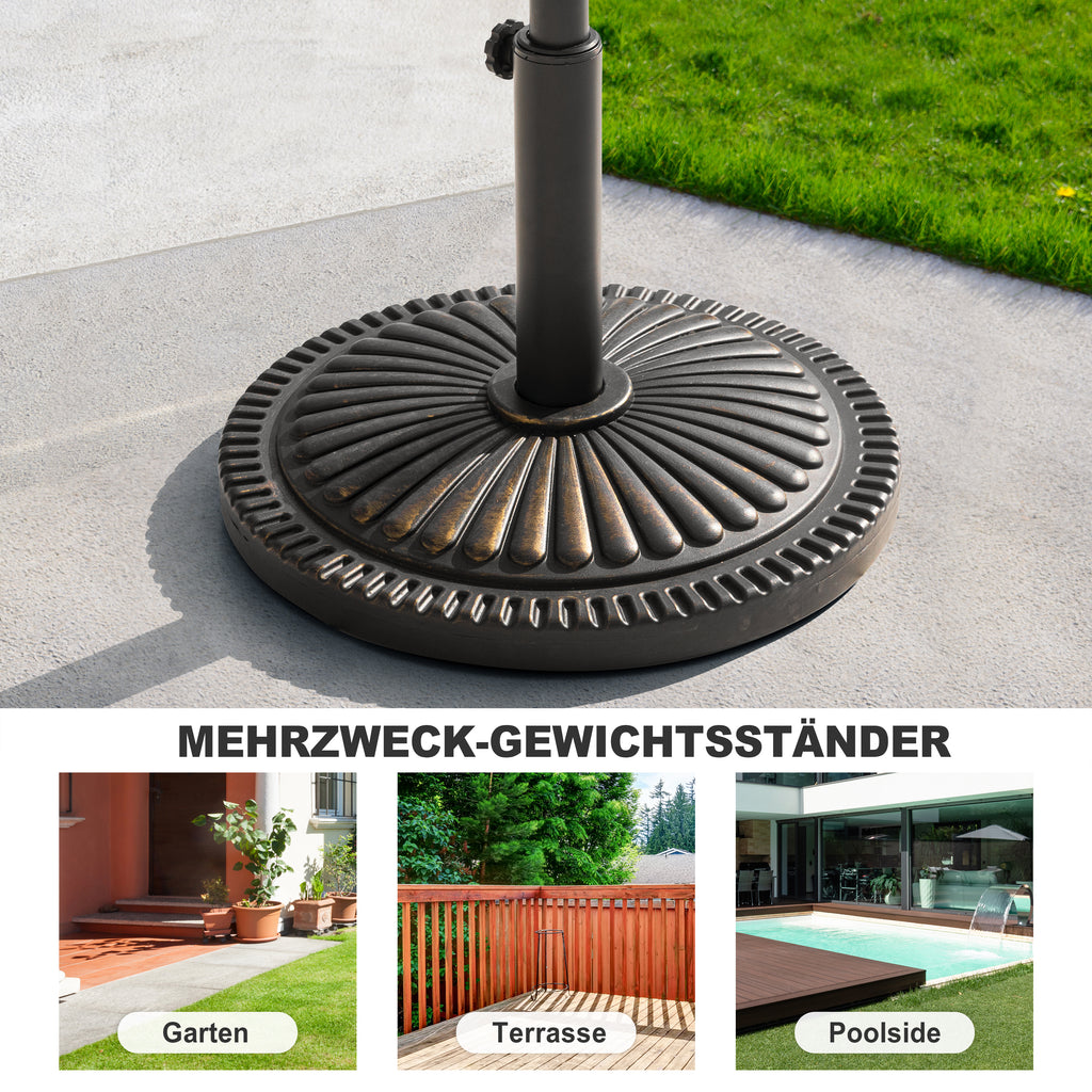Avestar Runder Sonnenschirmständer 15 kg, aus Polyethylen und Beton
