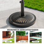 Avestar Runder Sonnenschirmständer 15 kg, aus Polyethylen und Beton
