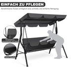 Avestar 3-Sitzer Gartenschaukel mit Vordach und abnehmbarem Kissen, Dunkelgrau