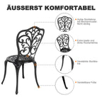 Avestar 3-Teiliges Aluminium-Set mit Schirmloch für die Terrasse