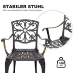 Avestar 3-Tlg. Terrassenset aus Gussaluminium mit 4,5 cm Schirmloch